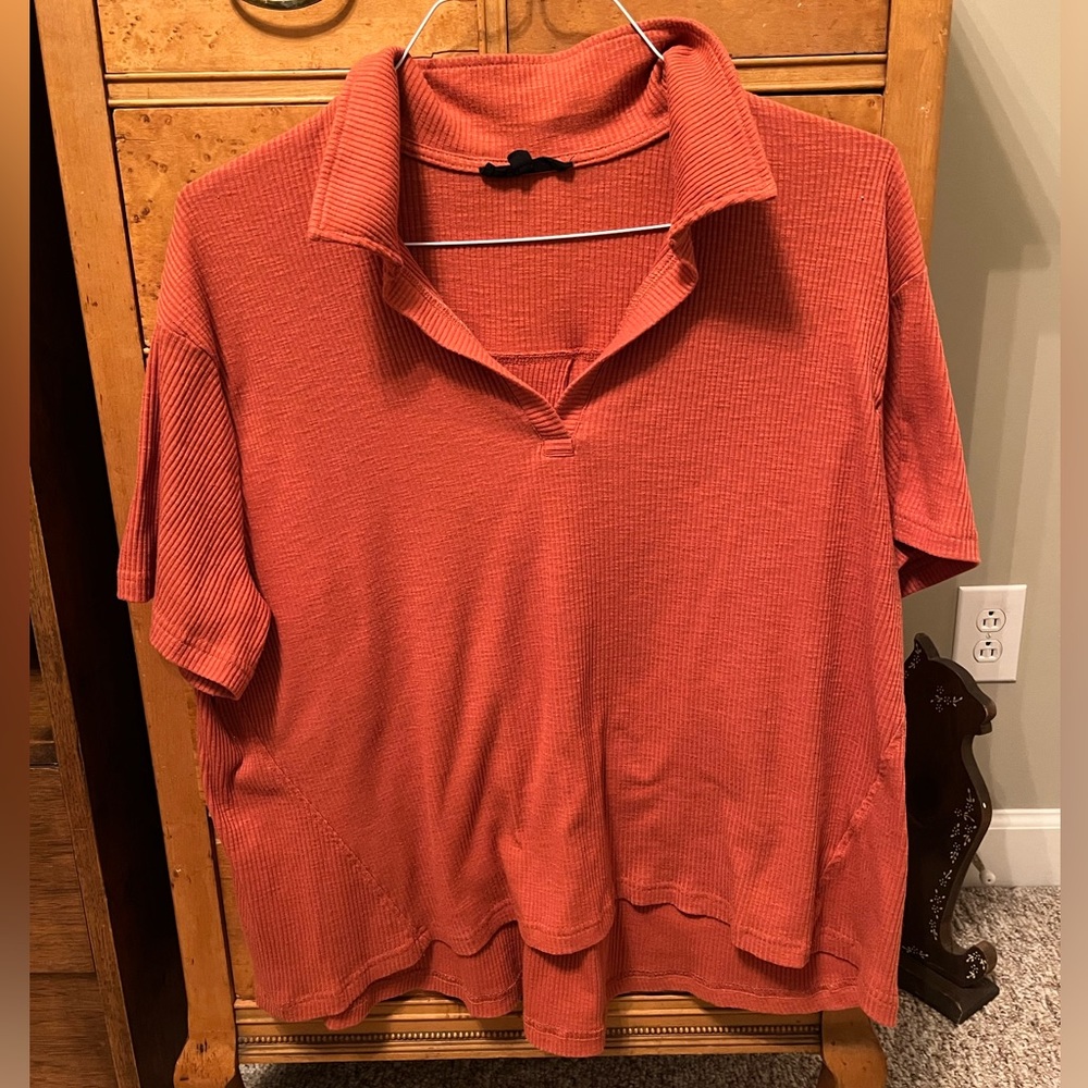 Jane + Delancey Orange Collared Shirt - Size L
